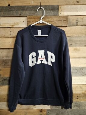 GAP Navy Crewneck with White Logo and Red Script